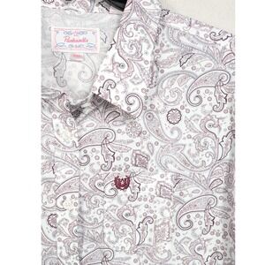 Panhandle XXL Womens Paisley Maroon‎ Long Sleeve Button Down Western Shirt NWT